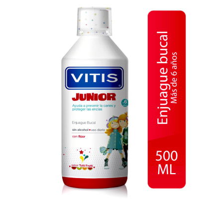 ENJUAGUE BUCAL JUNIOR TUTTI FRUTTI VITIS X 500 MILILITROS1