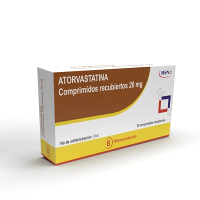 ATORVASTATINA 20 MILIGRAMOS X 30 COMPRIMIDOS1