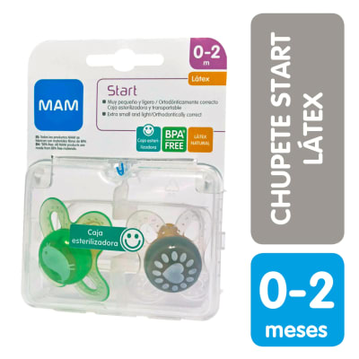 MAM START CHUPETE ENTRETENCION 0-2 MESES LATEX X 2 UNIDADES1