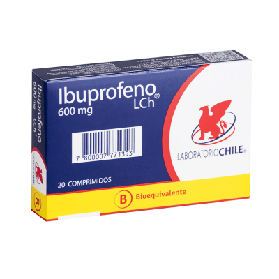 IBUPROFENO 600 MILIGRAMOS X 20 COMPRIMIDOS BIOEQUIVALENTE LAB CHILE1