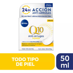 NIVEA CREMA FACIAL DIA Q10 ANTIARRUGAS FACTOR SOLAR 15 X 50 MILILITROS