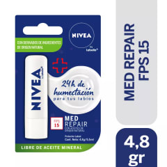 NIVEA BALSAMO LABIAL MED REPAIR FACTOR SOLAR 15 X 4,8 GRAMOS