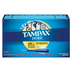 TAMPON FEMENINO TAMPAX PEARL REGULAR X 8 UNIDADES