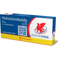 HIDROCLOROTIAZIDA 50 MILIGRAMOS X 20 COMPRIMIDOS BIOEQUIVALENTE