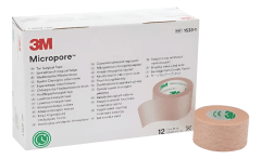 TELA ADHESIVA DE RAYON MICROPOROSA 2,5 CENTIMETROS X 9,1 METROS X 1 UNIDAD