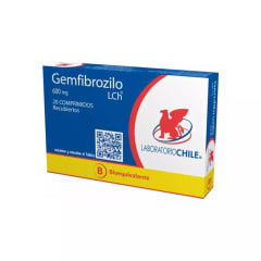 GEMFIBROZILO 600 MILIGRAMOS X 20 COMPRIMIDOS BIOEQUIVALENTE