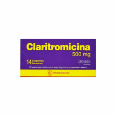 CLARITROMICINA 500 MILIGRAMOS X 14 COMPRIMIDOS BIOEQUIVALENTE