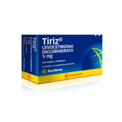 TIRIZ 5 MILIGRAMOS X 30 COMPRIMIDOS BIOEQUIVALENTE