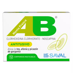AB ANTITUSIVO MENTA X 12 COMPRIMIDOS MASTICABLES