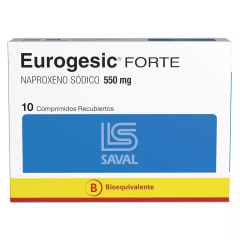 EUROGESIC FORTE 550 MILIGRAMOS X 10 COMPRIMIDOS RECUBIERTOS BIOEQUIVALENTE