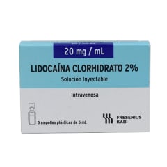 LIDOCAINA AMPOLLA 2% 5 MILILITROS X 5 UNIDADES