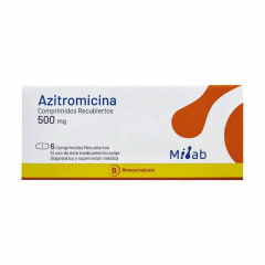 AZITROMICINA 500 MILIGRAMOS X 6 COMPRIMIDOS BIOEQUIVALENTE - MINTLAB