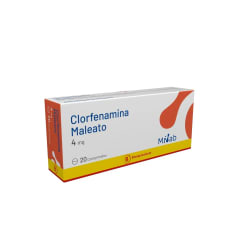 CLORFENAMINA 4 MILIGRAMOS X 20 COMPRIMIDOS BIOEQUIVALENTE