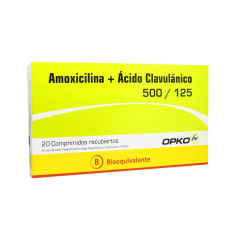 AMOXICILINA ACIDO CLAVULANICO 500 MILIGRAMOS/125 MILIGRAMOS X 20 COMPRIMIDOS