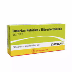 LOSARTAN HIDROCLOROTIAZIDA 50/12,5 MILIGRAMOS X 30 COMPRIMIDOS BIOEQUIVALENTE