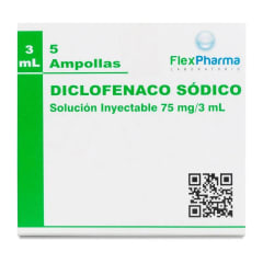 DICLOFENACO SODICO 75 MILIGRAMOS/3 MILILITROS X 5 AMPOLLAS