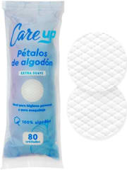 PETALOS DESMAQUILLANTES ALGODON EXTRA SUAVE CARE UP X 80 UNIDADES
