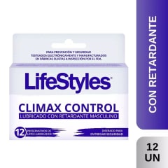 PRESERVATIVOS LIFESTYLES CLIMAX CONTROL X 12 UNIDADES