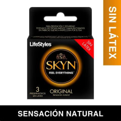 PRESERVATIVOS LIFESTYLES SKYN ORIGINAL X 3 UNIDADES