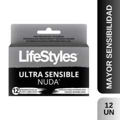 PRESERVATIVOS LIFESTYLES ULTRA SENSIBLE NUDA X 12 UNIDADES