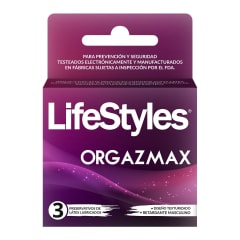 PRESERVATIVOS LIFESTYLES ORGAZMAX X 3 UNIDADES