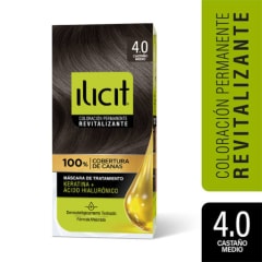 TINTE PELO ILICIT 4/0 CASTAÑO MEDIO X 45 GRAMOS