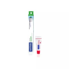 CEPILLO DENTAL VITIS SUAVE MAS CREMA DENTAL ANTICARIES X 15 MILILITROS