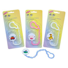 PRENDEDOR CON CADENA PARA CHUPETE X 1 UNIDAD