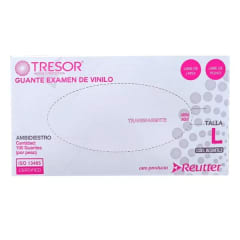 GUANTE EXAMEN VINILO TALLA L TRESOR X 100 UNIDADES