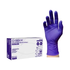 GUANTE NITRILO TALLA M TRESOR  X 100 UNIDADES