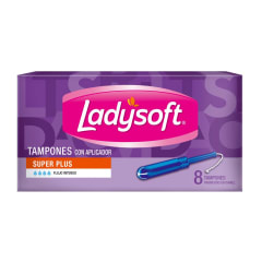 TAMPON FEMENINO LADYSOFT FLUJO INTENSO X 8 UNIDADES