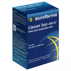 CLAVAN DUO POLVO SUSPENSION ORAL 400-57 MILIGRAMOS/5 MILILITROS X 70 MILILITROS
