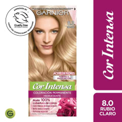 TINTE PELO GARNIER COR INTENSA 8.0 RUBIO CLARO PROFUNDO X 1 UNIDAD
