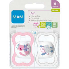 MAM AIR CHUPETE ENTRETENCION ORTODONCICO 6 MESES X 2 UNIDADES