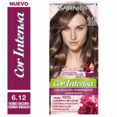 TINTE PELO GARNIER COR INTENSA 6.12 RUBIO OSCURO CENIZO X 1 UNIDAD