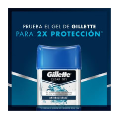GILLETTE DESODORANTE GEL CLEAR ANTIBACTERIAL X 82 GRAMOS