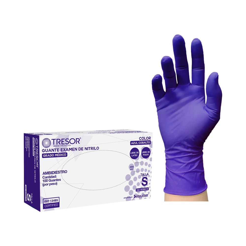 GUANTE NITRILO TALLA S TRESOR X 100 UNIDADES1