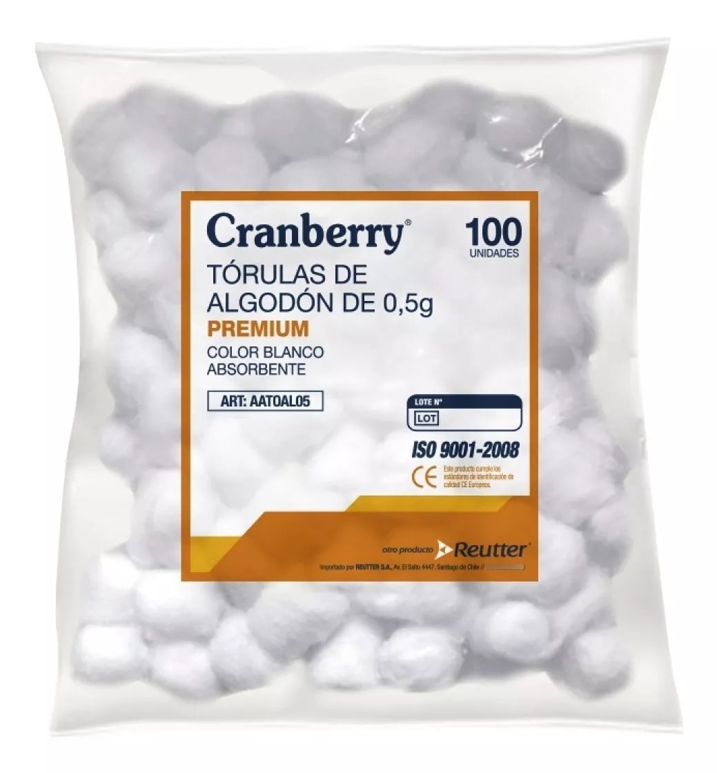 TORULAS DE ALGODÓN CRANBERRY BOLSA X 100 UNIDADES1