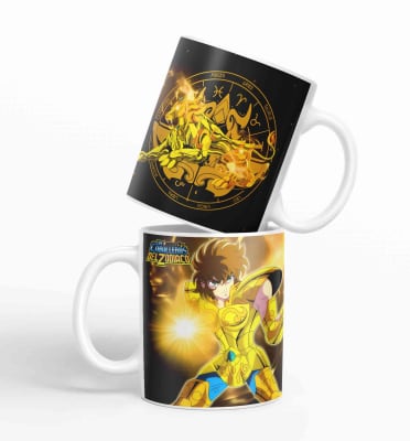 Taza Caballero Del Zodiaco - Leo Negro D18 (320ml)1