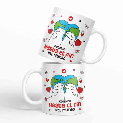 Taza Flork Contigo hasta el fin del mundo - San Valentin D11