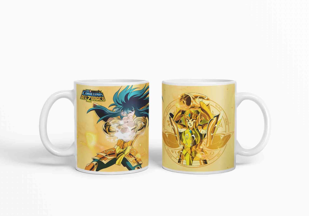 Taza Caballero Del Zodiaco - Acuario Dorado D1 (320ml)3