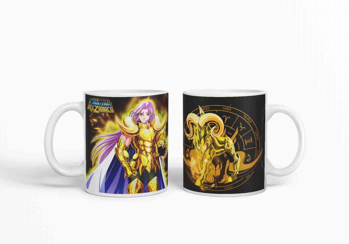 Taza Caballero Del Zodiaco - Aries Negro D5 (320ml)3