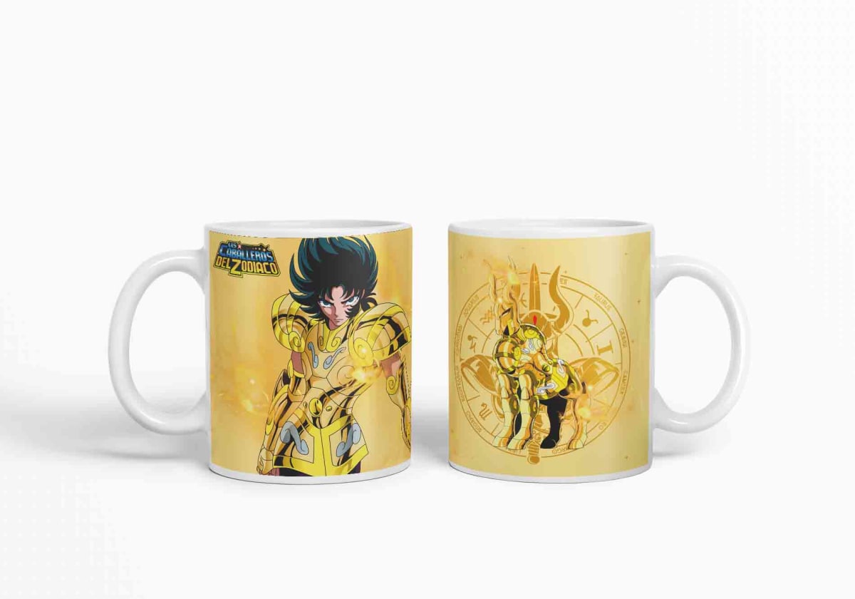 Taza Caballero Del Zodiaco - Capricornio Dorado D8 (320ml)3