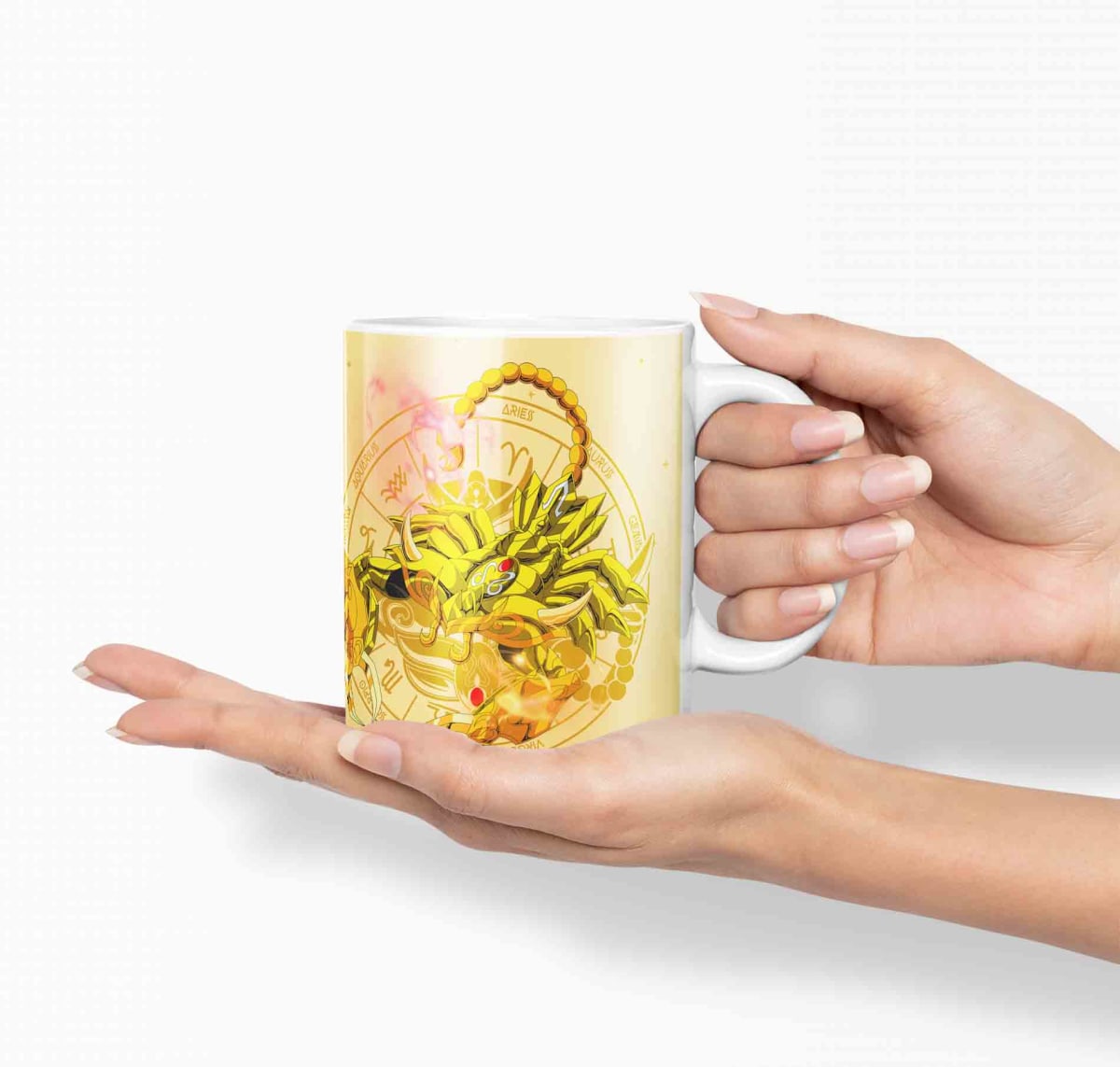 Taza Caballero Del Zodiaco - Escorpio Dorado D12 (320ml)2