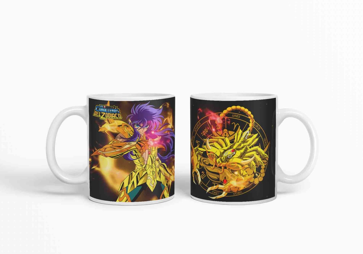 Taza Caballero Del Zodiaco - Escorpio Negro D13 (320ml)3