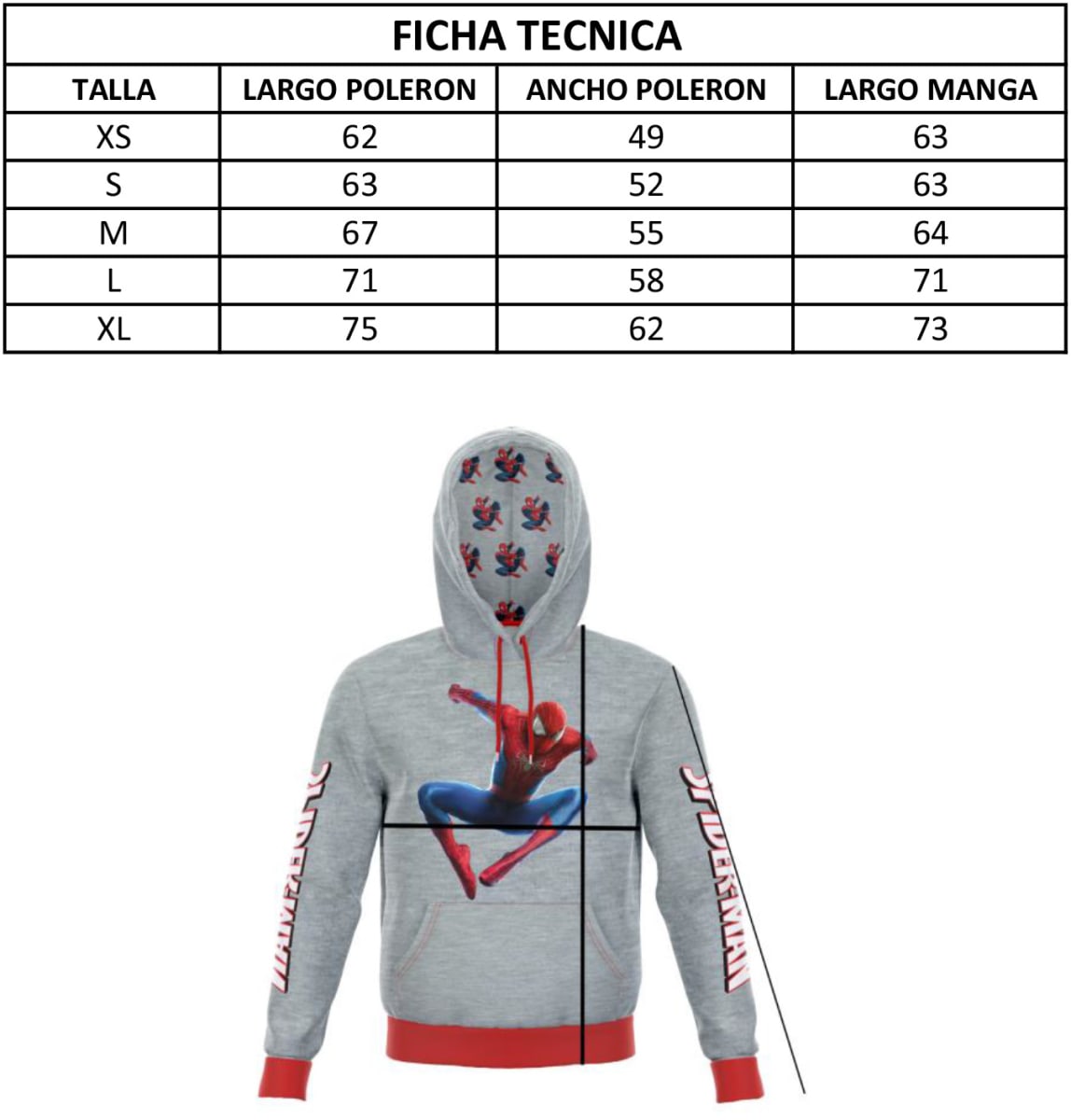 Polerón Spiderman D62