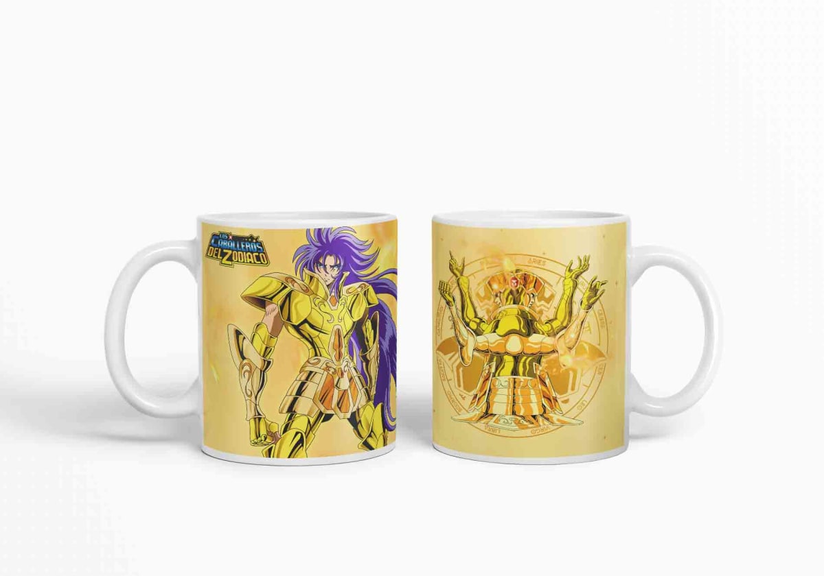 Taza Caballero Del Zodiaco - Géminis Dorado D15 (320ml)3
