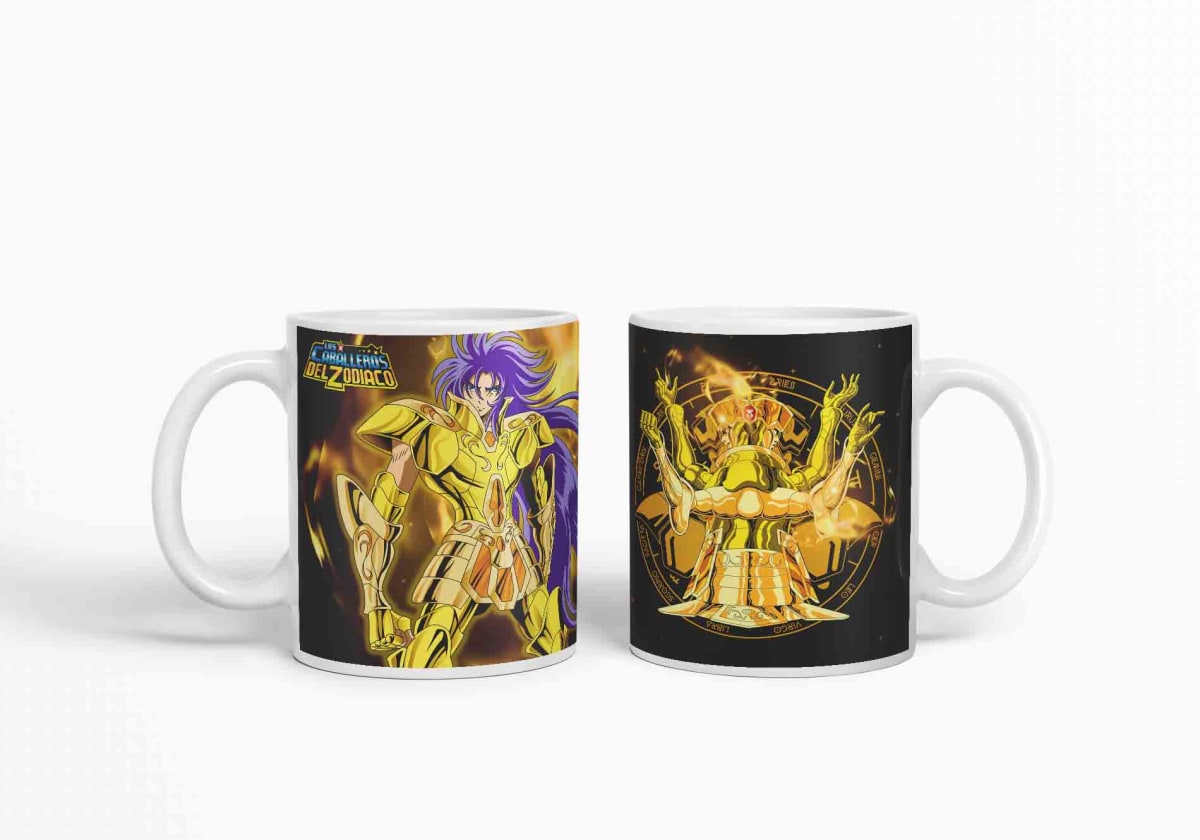 Taza Caballero Del Zodiaco - Geminis Negro D16 (320ml)3