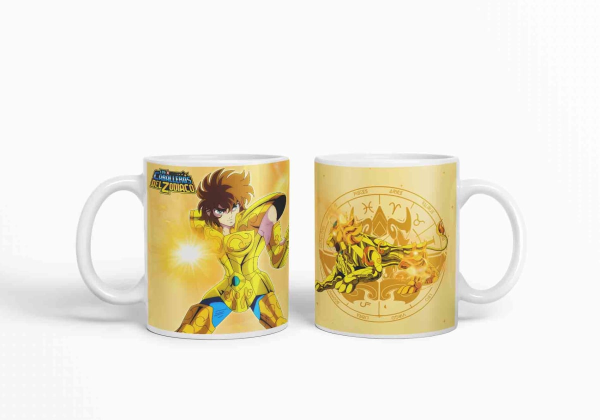 Taza Caballero Del Zodiaco - Leo Dorado D17 (320ml)3