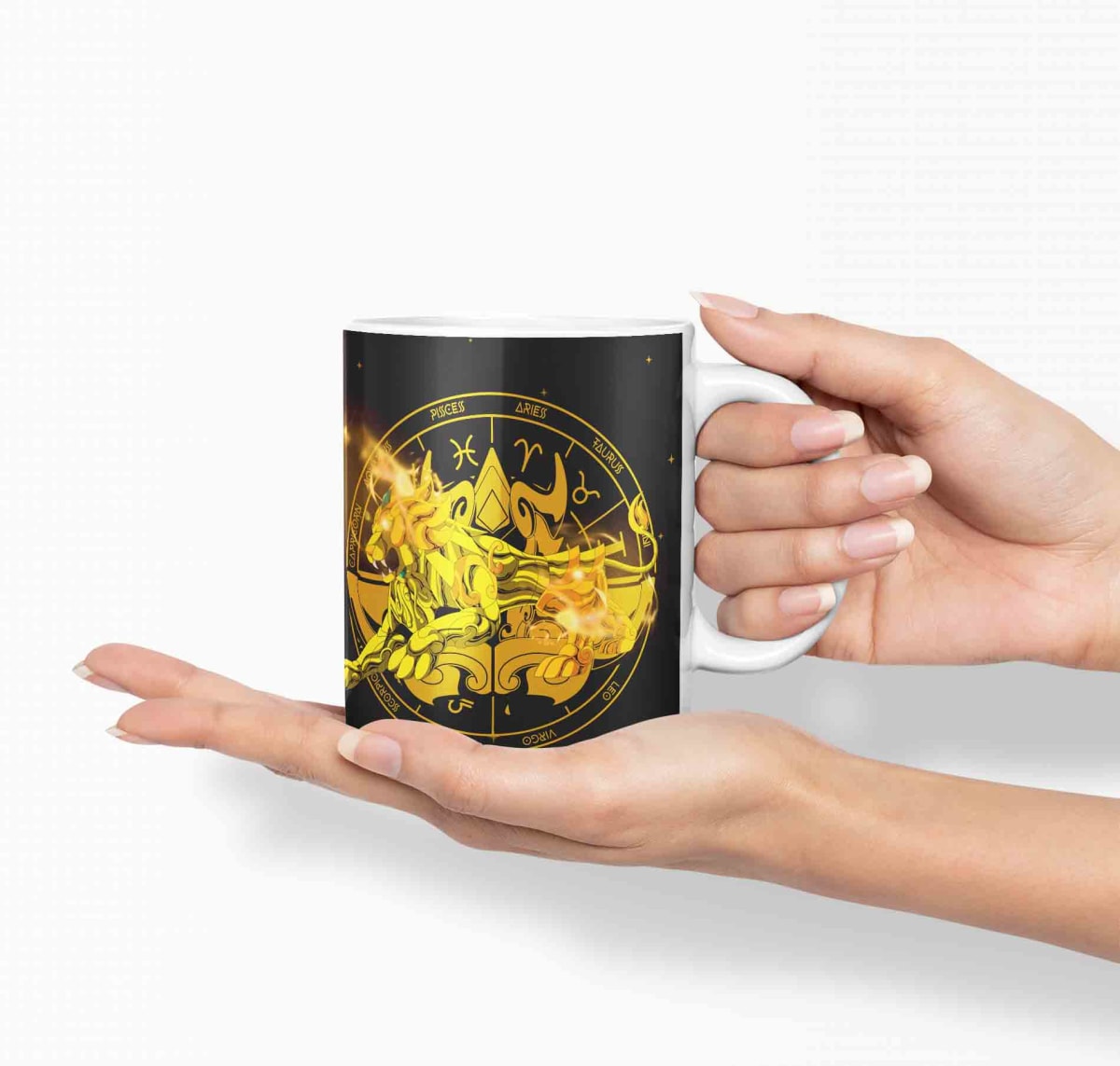 Taza Caballero Del Zodiaco - Leo Negro D18 (320ml)3